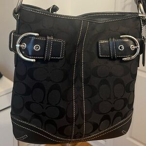 🖤Coach Soho Vintage Y2K Black Signature Canvas and Leather Shoulder Bag
